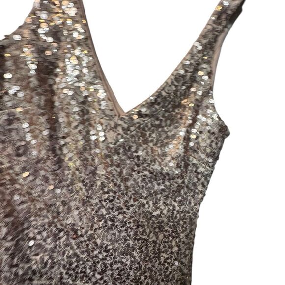 Guess 6 Eloise Rose Gold sequined dress size 6 drop waist full skirt party hoco - Picture 6 of 8